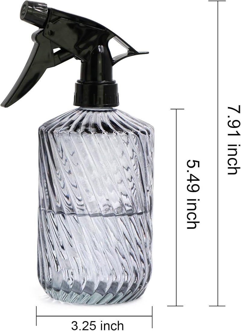 OFFIDIX Fine Mist Plant Mister,Handheld Pressure Glass Spray Bottles,0.45L/15.22oz Watering Can with Adjustable Nozzle for Outdoor Indoor Gardening and Cleaning Work(Diagonal Gray) - Image 2